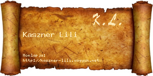Kaszner Lili névjegykártya
